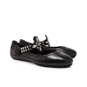 Tory Burch Minnie Embellished Two Way Ballet Flat